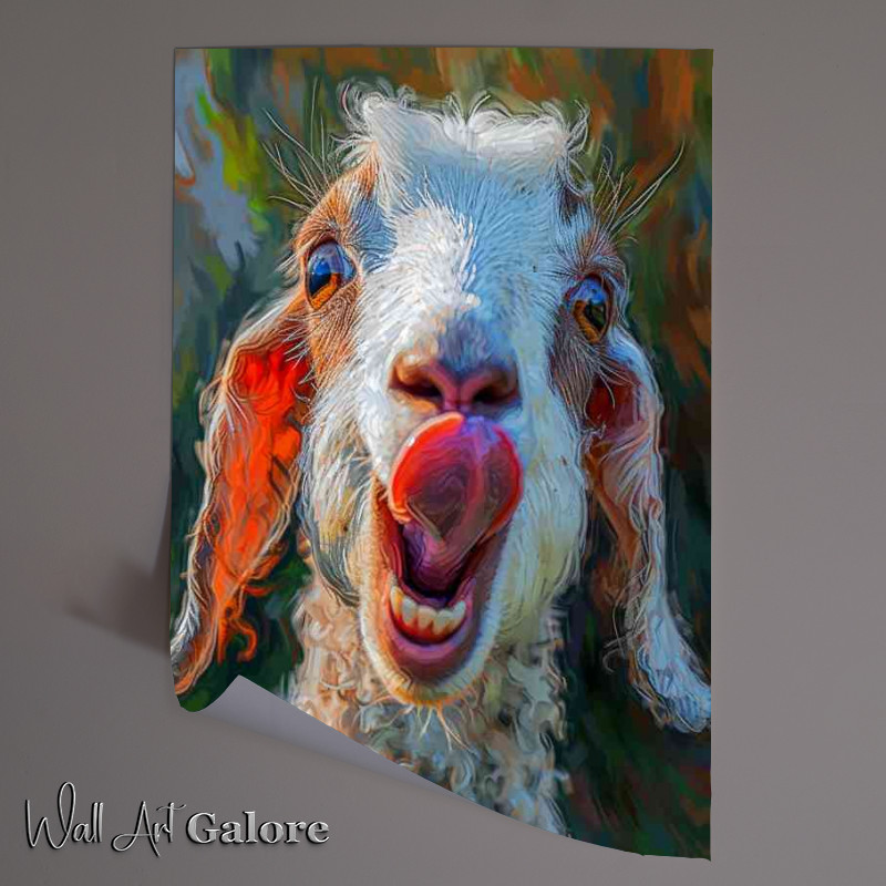 Buy Unframed Poster : (Goat face with tongue sticking out)