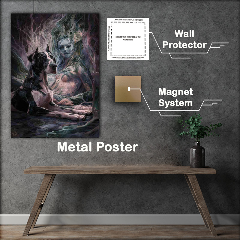 Buy Metal Poster : (Great Dane and the master)