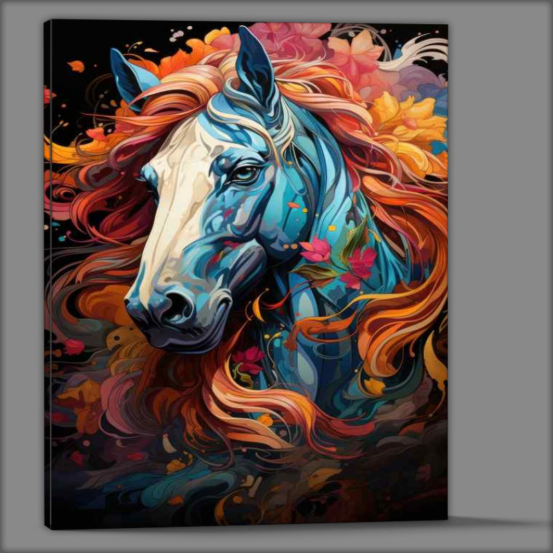 Buy Canvas : (Grey Horse full of colour)