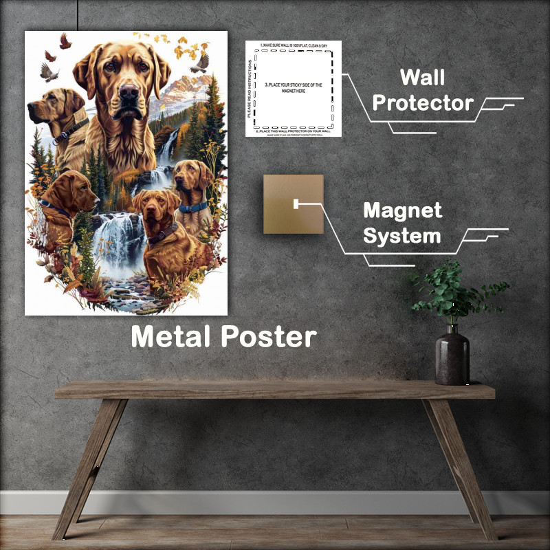 Buy Metal Poster : (Labrador dogs forest)