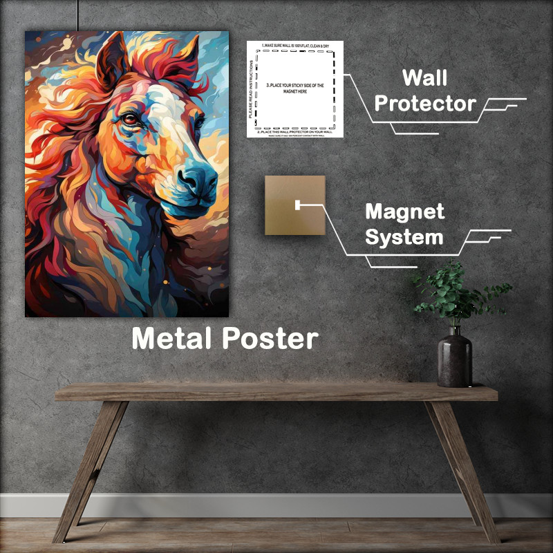 Buy Metal Poster : (Long main beautiful Horse)