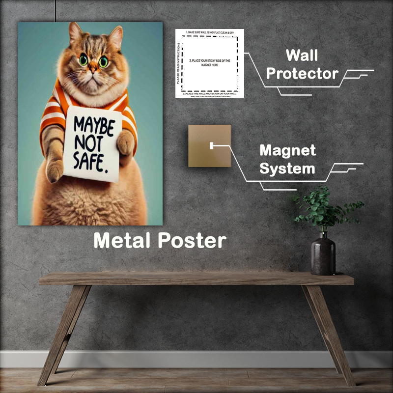 Buy Metal Poster : (Maybe Not Safe Fat Cat)