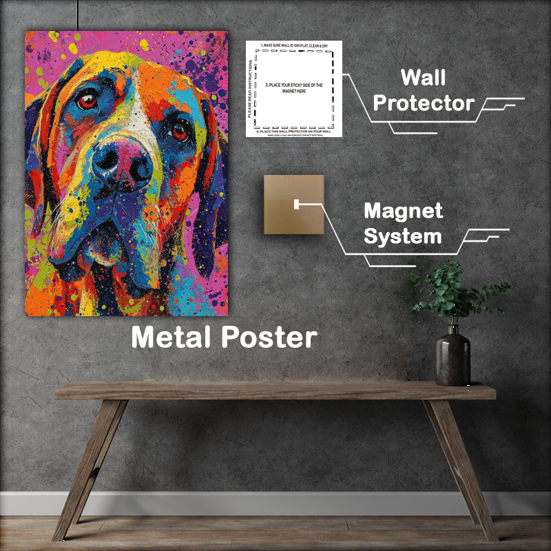 Buy Metal Poster : (Mr wonderful dog in a painted style)