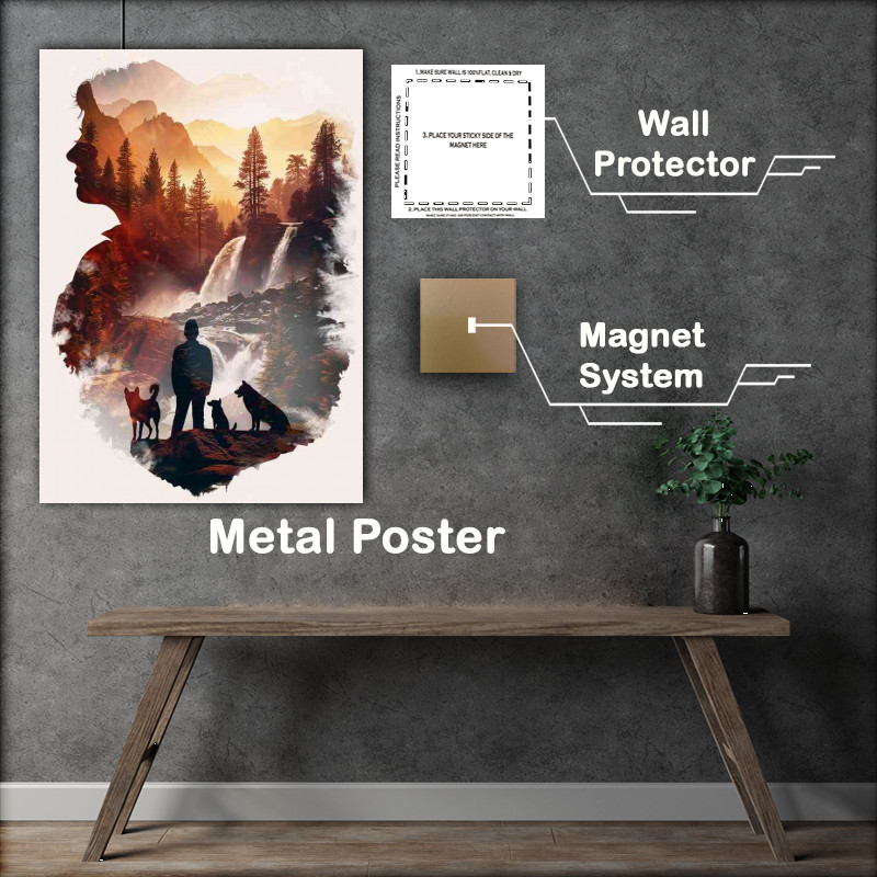 Buy Metal Poster : (Pack of Dogs in the mountains)
