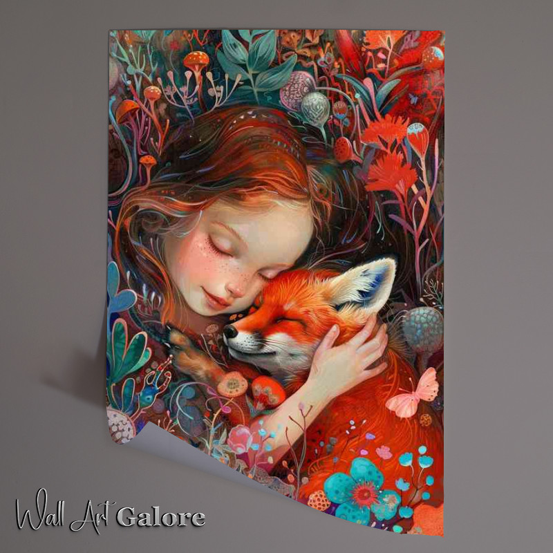 Buy Unframed Poster : (Painted girl with a red Fox)