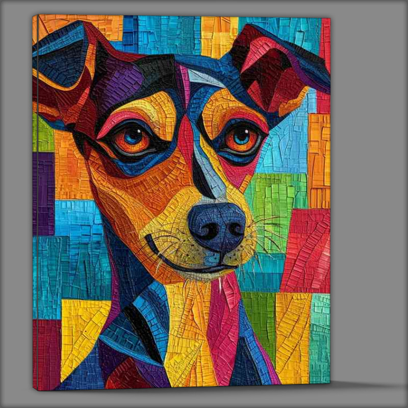 Buy Canvas : (Painting depicting a dog with multi colored)