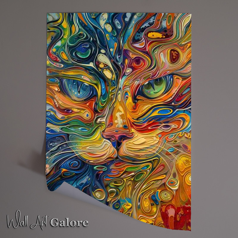 Buy Unframed Poster : (Psychedelia painting a Cats face)