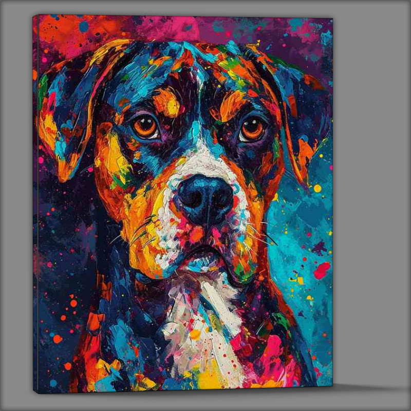 Buy Canvas : (Rotwiler painted dog splash art style)