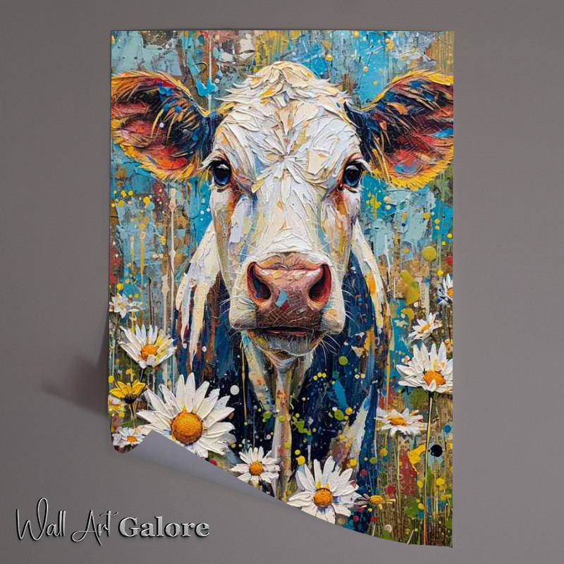 Buy Unframed Poster : (Ruth the cow in with a colourful background)