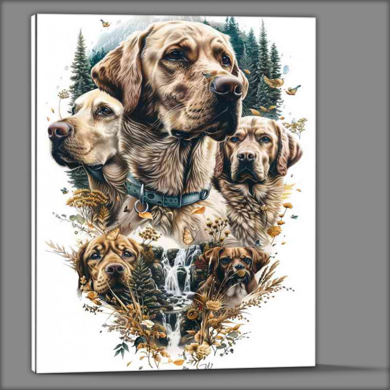 Buy Canvas : (The Family of Labrador Dogs)
