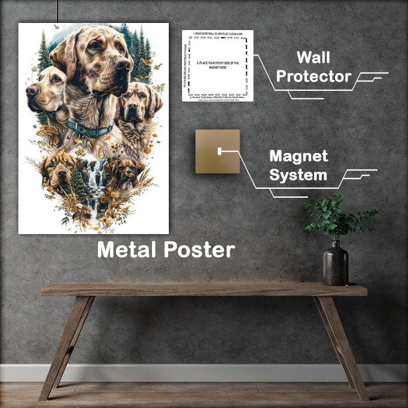 Buy Metal Poster : (The Family of Labrador Dogs)