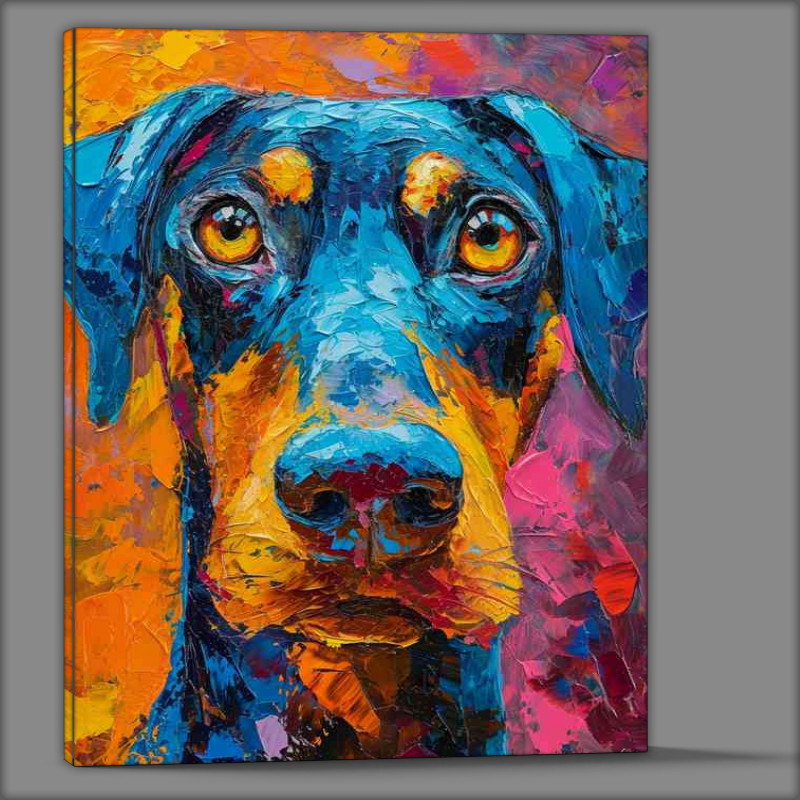 Buy Canvas : (The dogs face with blue hair)