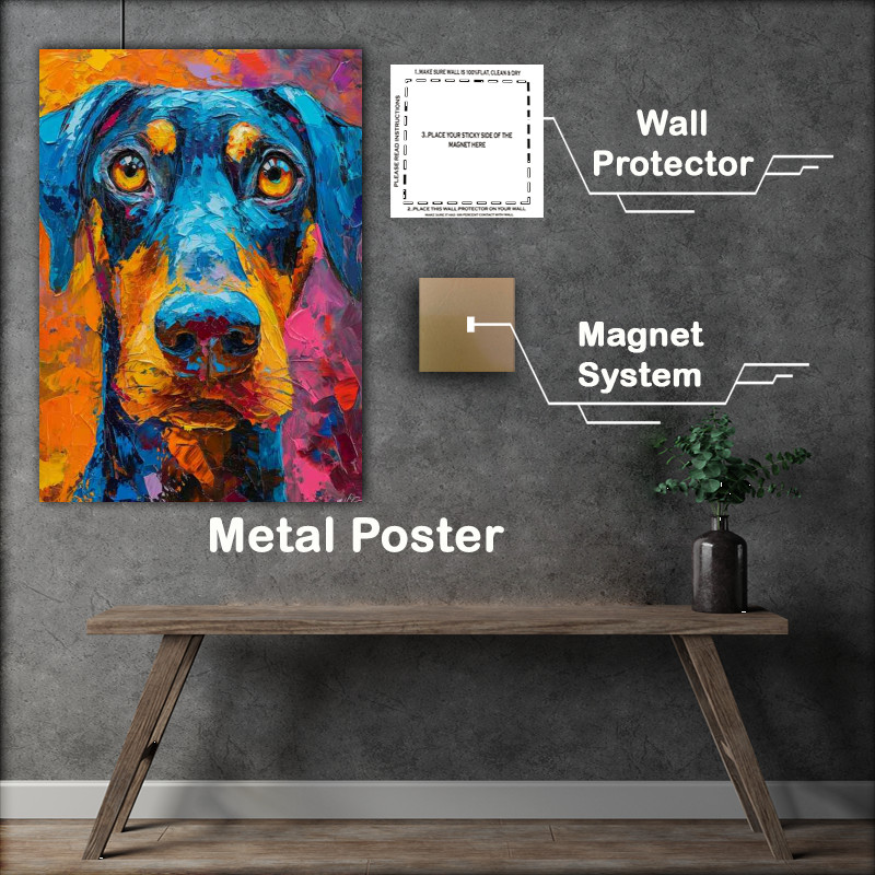Buy Metal Poster : (The dogs face with blue hair)