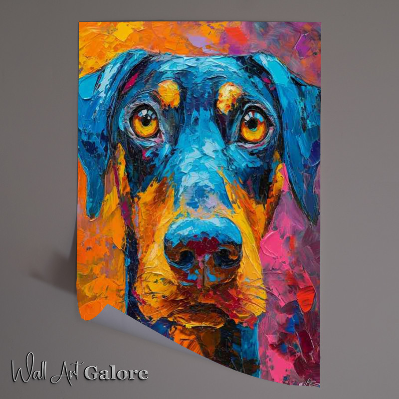 Buy Unframed Poster : (The dogs face with blue hair)