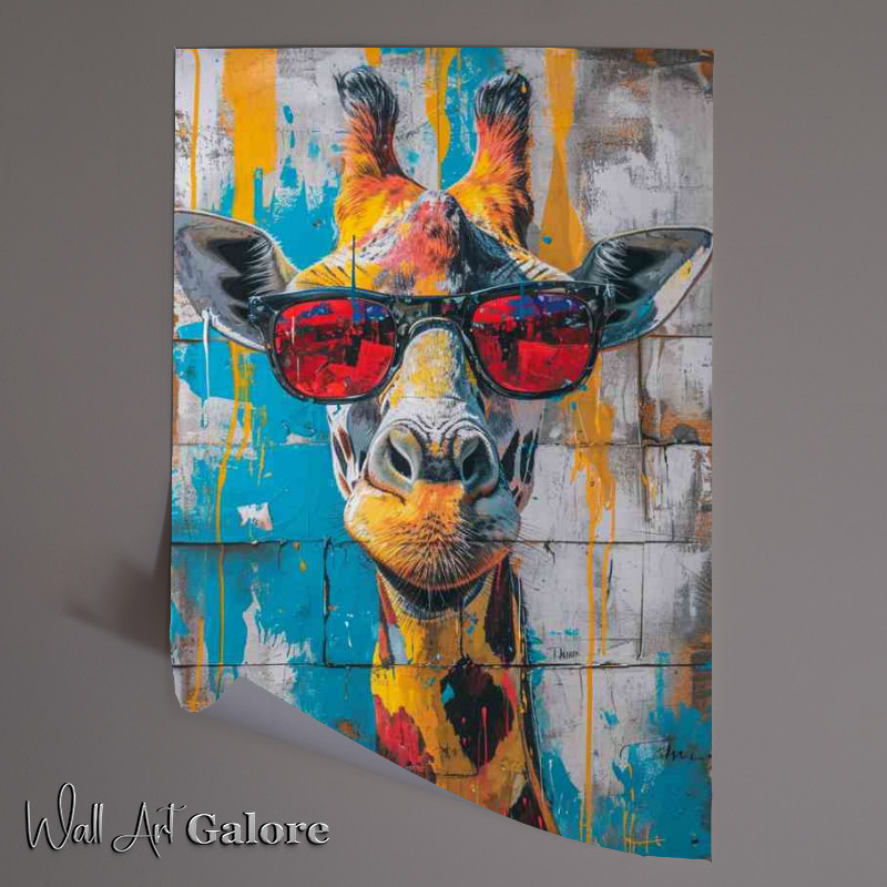 Buy Unframed Poster : (The face of the sunglasses giraffe)