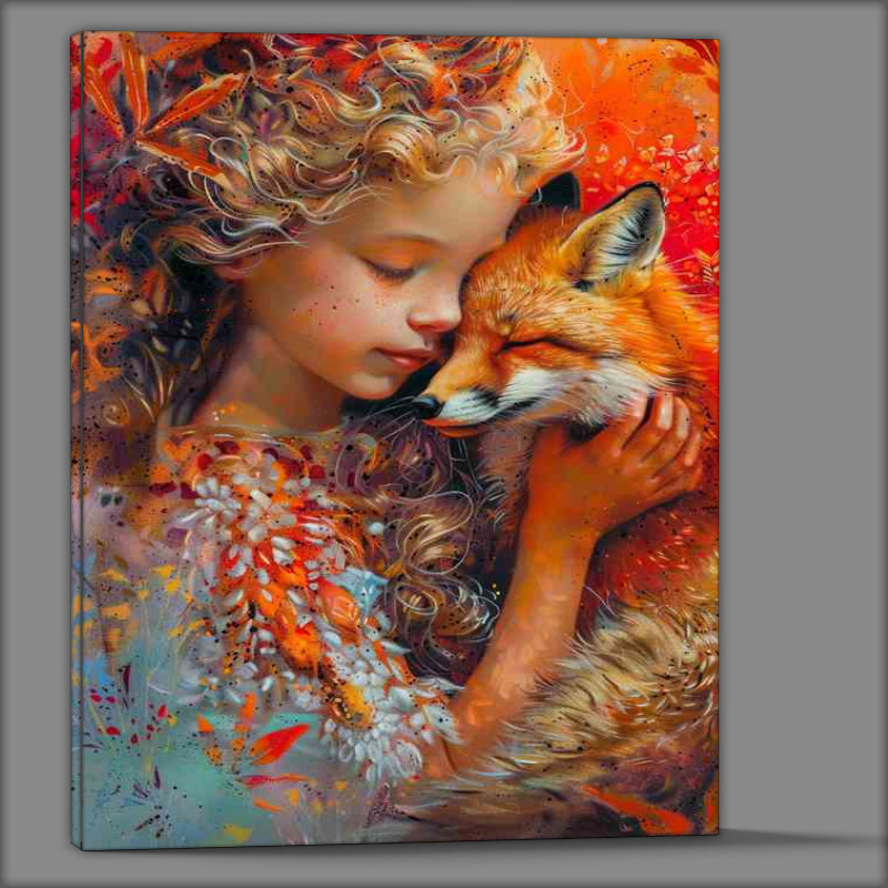 Buy Canvas : (The little girl and the red Fox)
