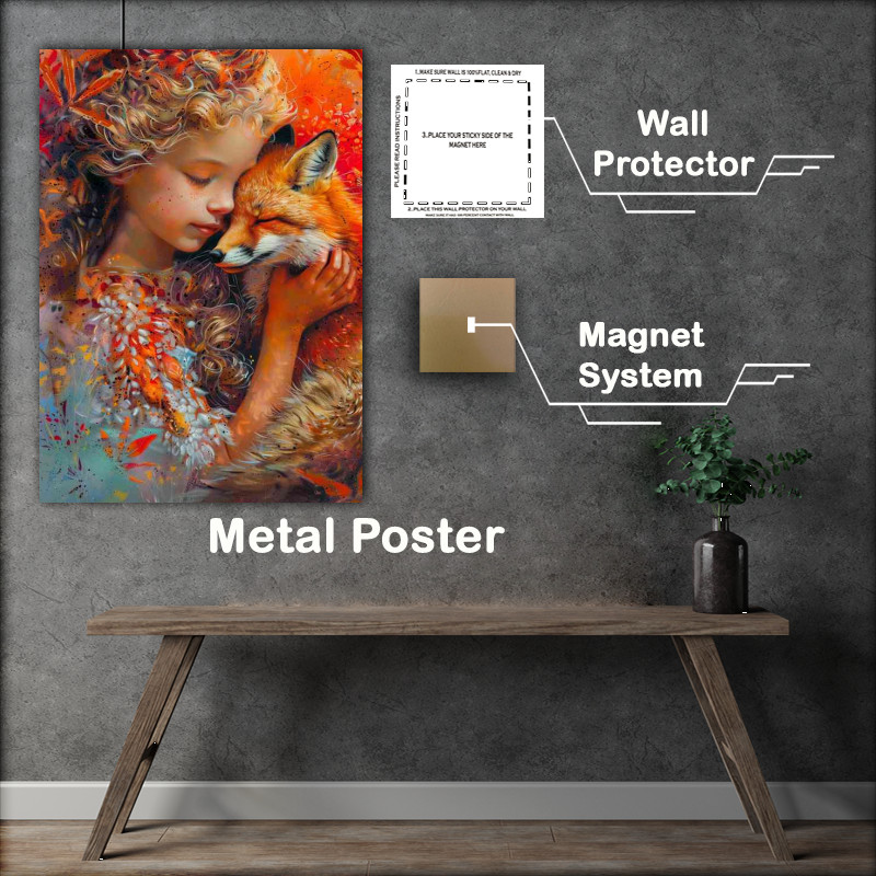 Buy Metal Poster : (The little girl and the red Fox)
