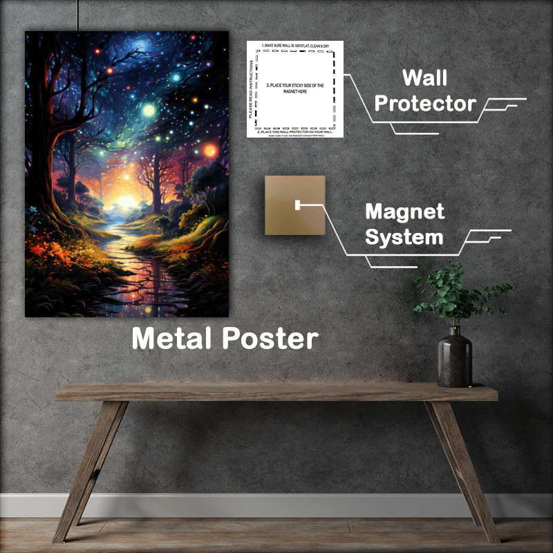 Buy Metal Poster : (Gargoyles Gaze Stony Landscapes of Lore)