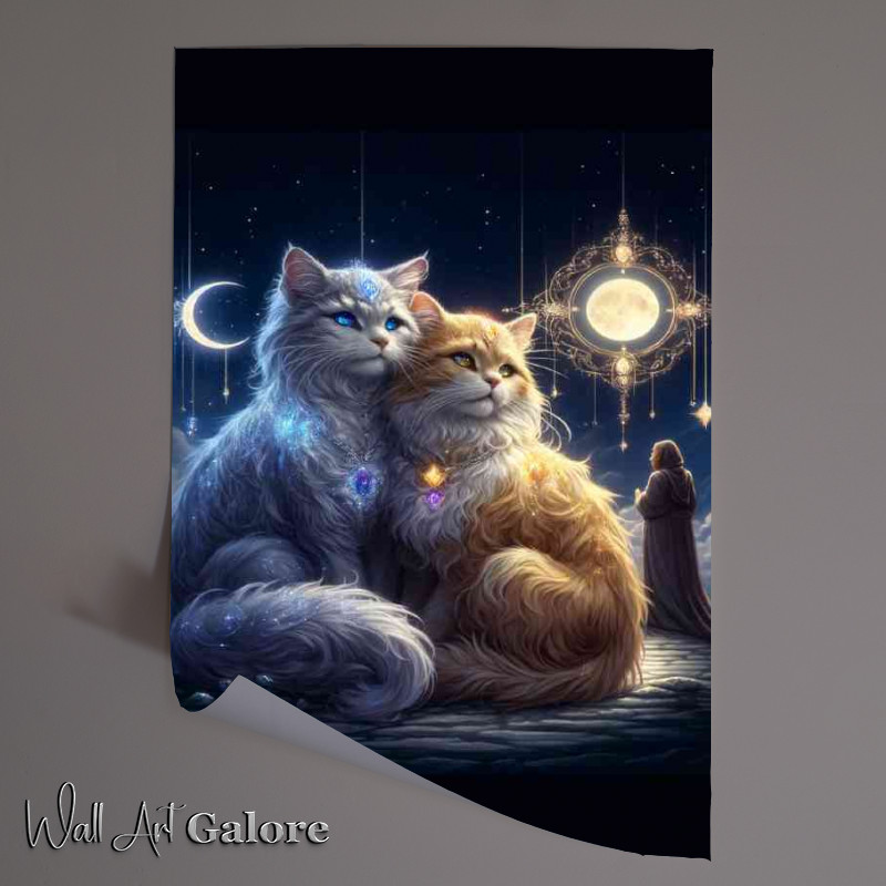 Buy Unframed Poster : (Two fluffy Cats with one having silver blue)