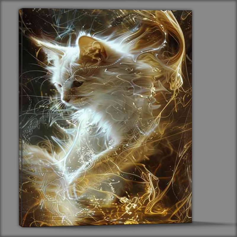 Buy Canvas : (White and gold Cat)