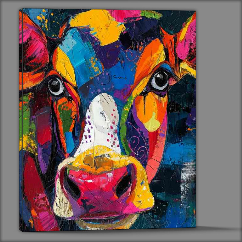 Buy Canvas : (jannice the colourful cows face)
