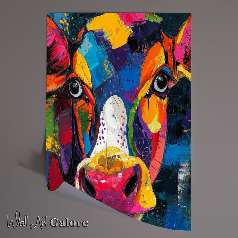 Buy Unframed Poster : (jannice the colourful cows face)