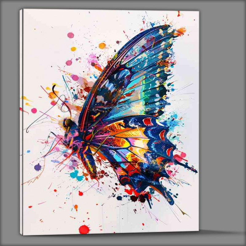 Buy Canvas : (A Colorful butterfly with_paint splashes)