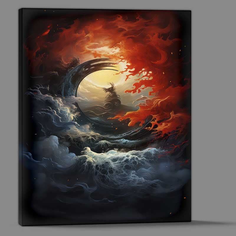 Buy Canvas : (Yin yang sign surrounded by the clouds)