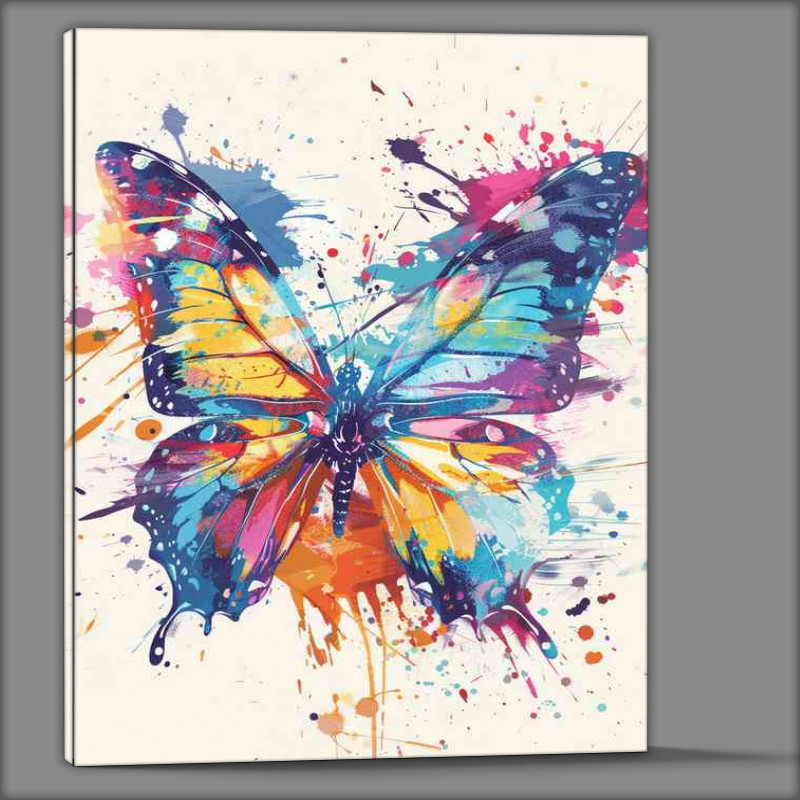 Buy Canvas : (Abstract colorful Butterfly in the style of paint splash)