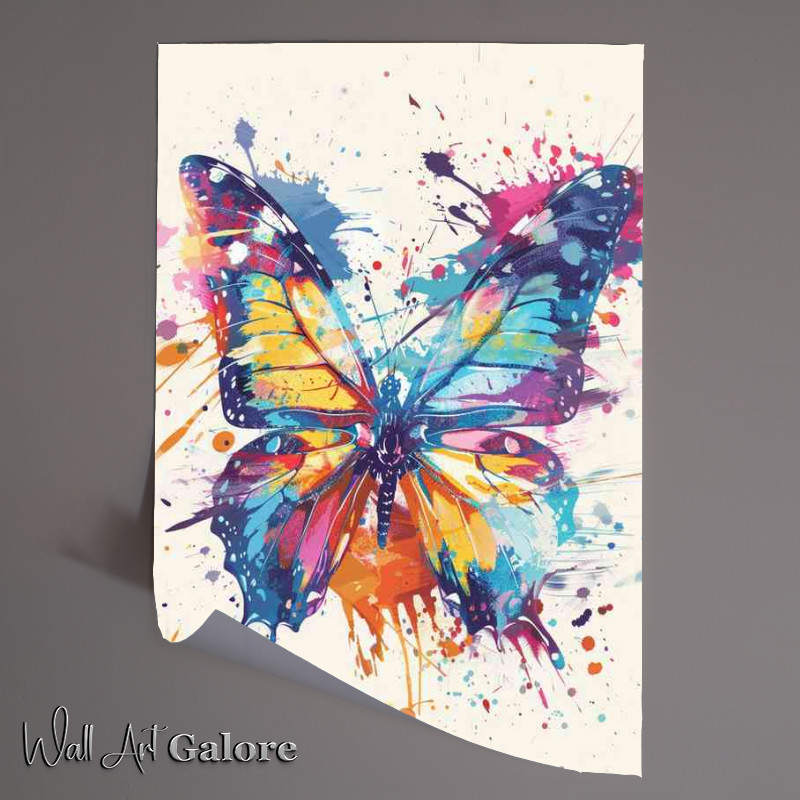 Buy Unframed Poster : (Abstract colorful Butterfly in the style of paint splash)