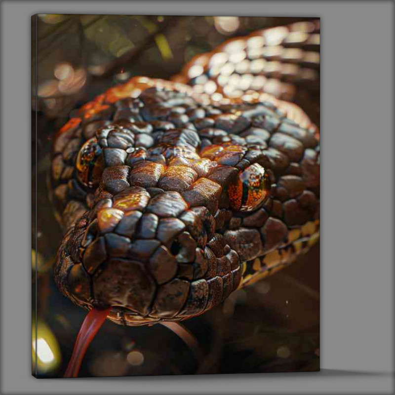 Buy Canvas : (Big snake with big eyes and red tongue)