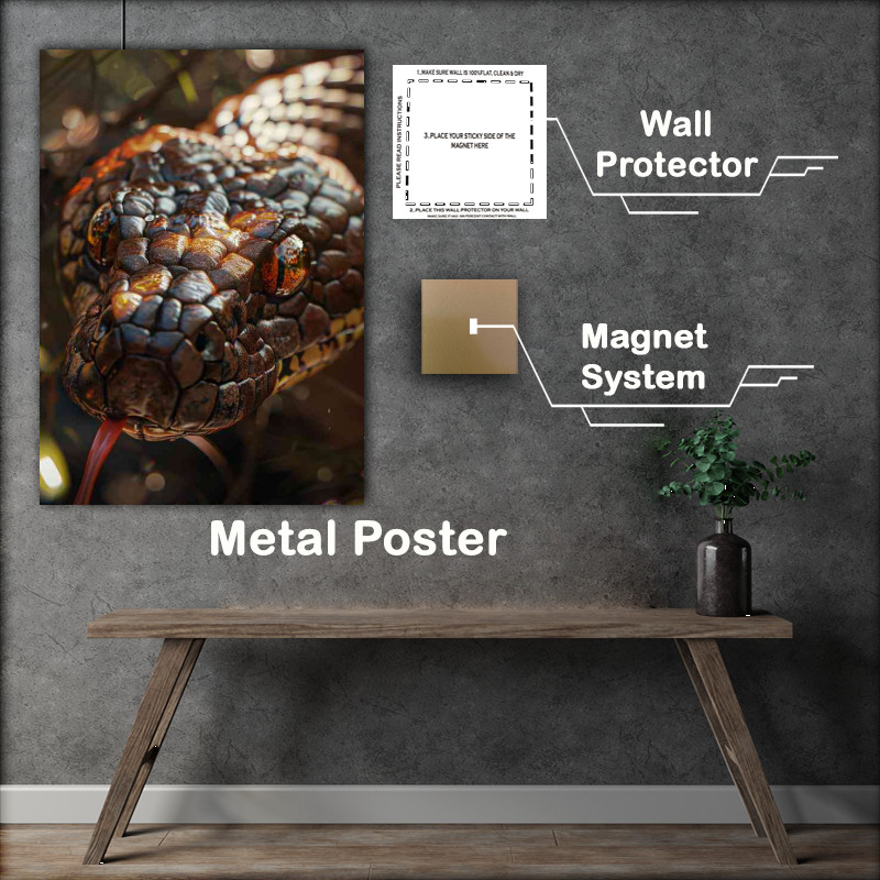 Buy Metal Poster : (Big snake with big eyes and red tongue)