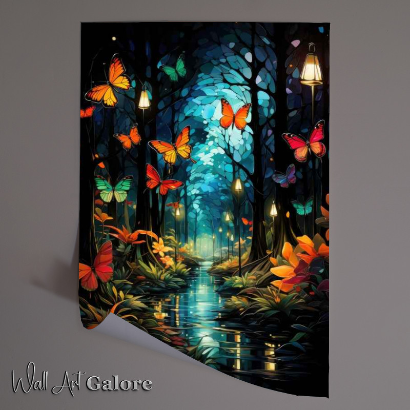 Buy Unframed Poster : (Butterflies in the enchanted woodland)