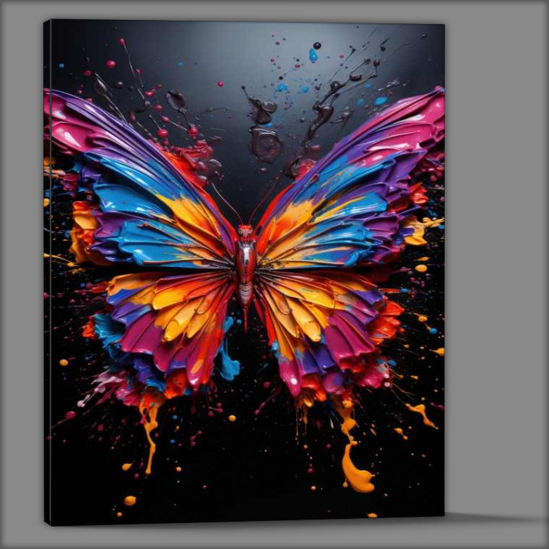 Buy Canvas : (Coloureed Butterfly with dark background)