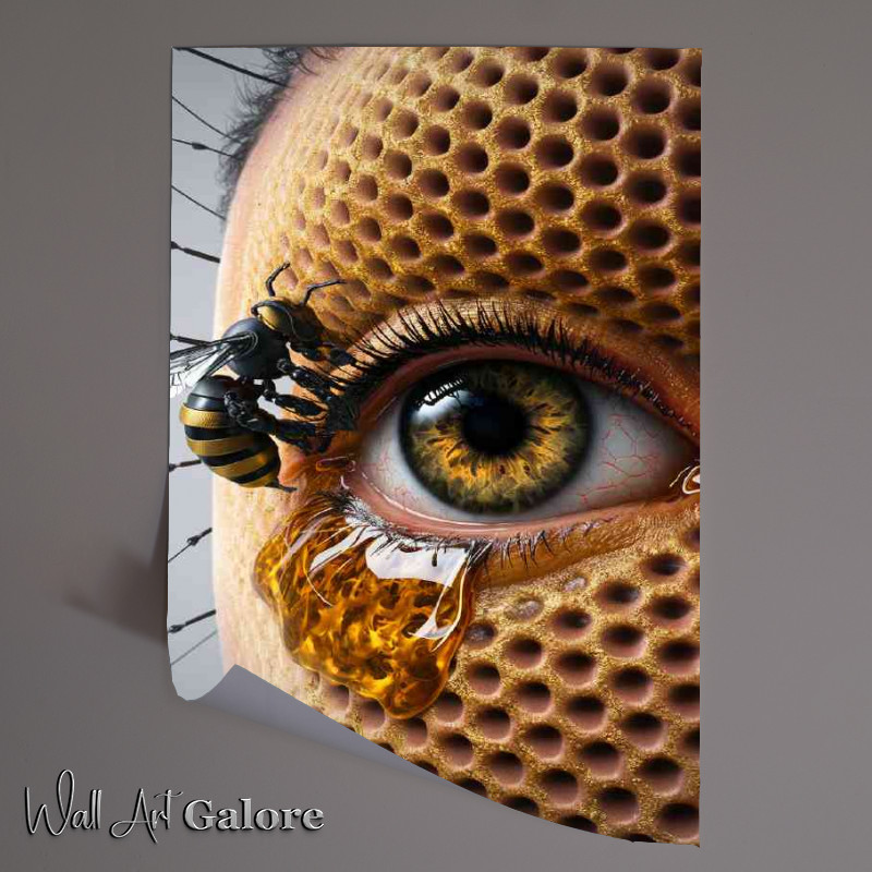 Buy Unframed Poster : (Honeycomed Face with honey and bees)
