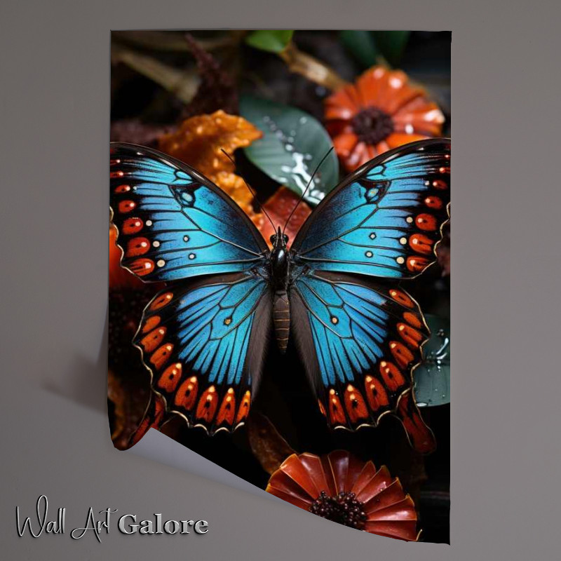 Buy Unframed Poster : (Magestic coloures blues butterfly)