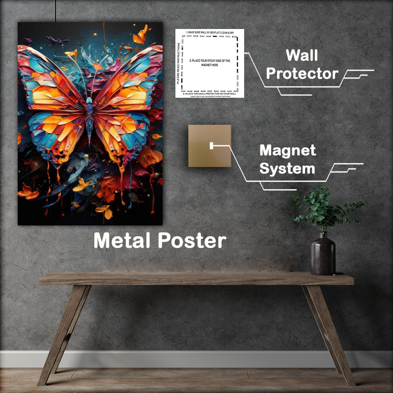 Buy Metal Poster : (Multi coloured butterfly)