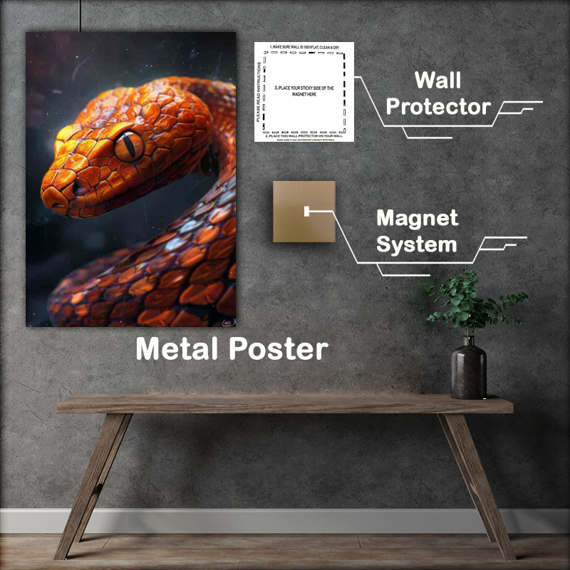 Buy Metal Poster : (Snake with orange head)