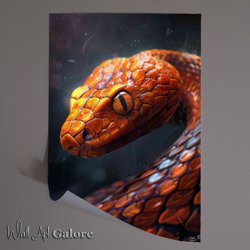 Buy Unframed Poster : (Snake with orange head)
