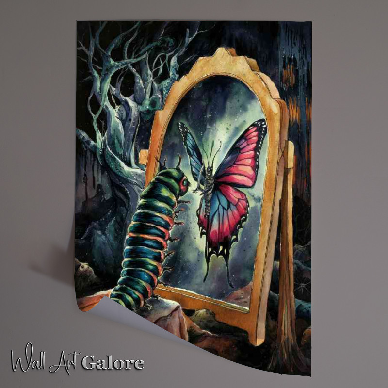 Buy Unframed Poster : (The Catterpilla transforming into butterfly)