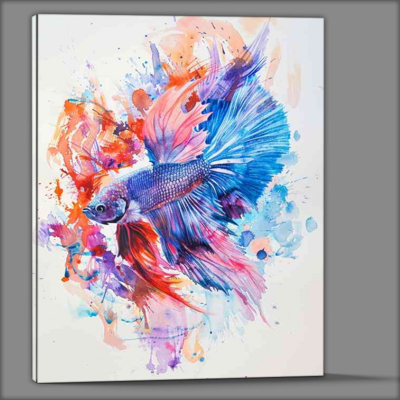 Buy Canvas : (A Betta fish in painted watercolours style)