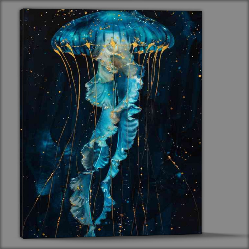 Buy Canvas : (A Watercolour blue coloured Jellyfish)