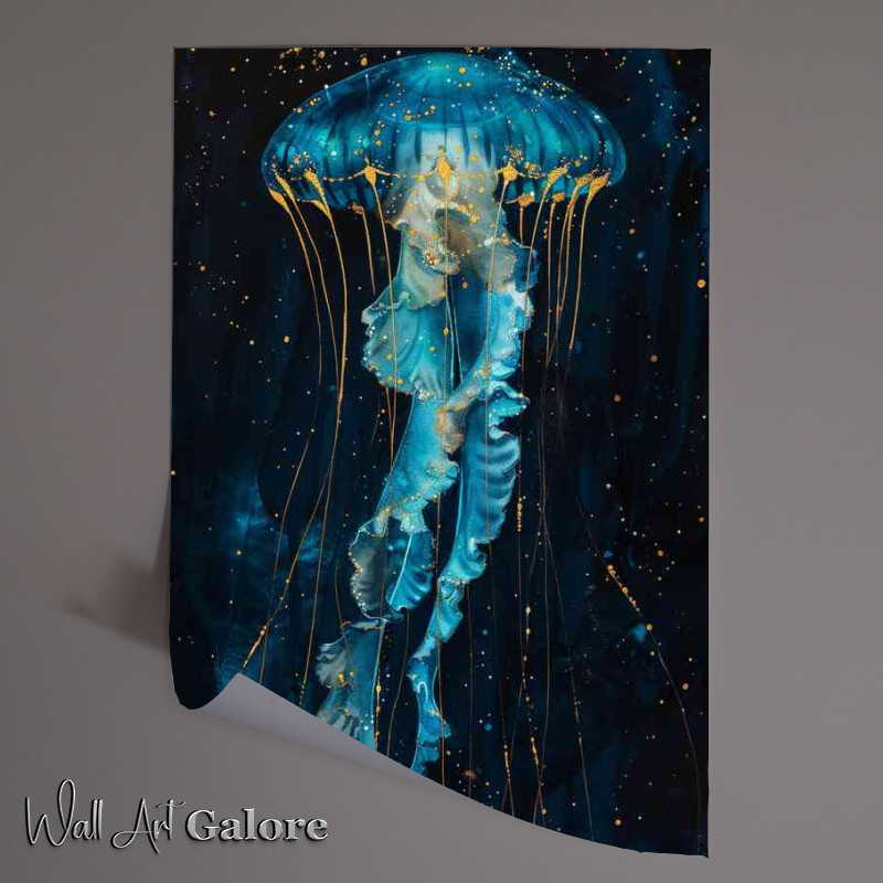 Buy Unframed Poster : (A Watercolour blue coloured Jellyfish)