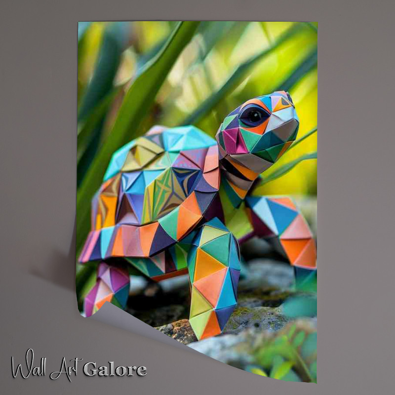 Buy Unframed Poster : (A cute little turtle with colorful geometric patterns)