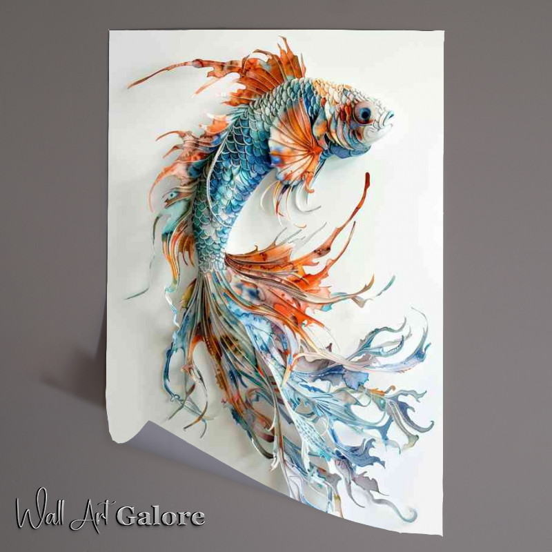 Buy Unframed Poster : (A painting style of a betta fish in watercolor)