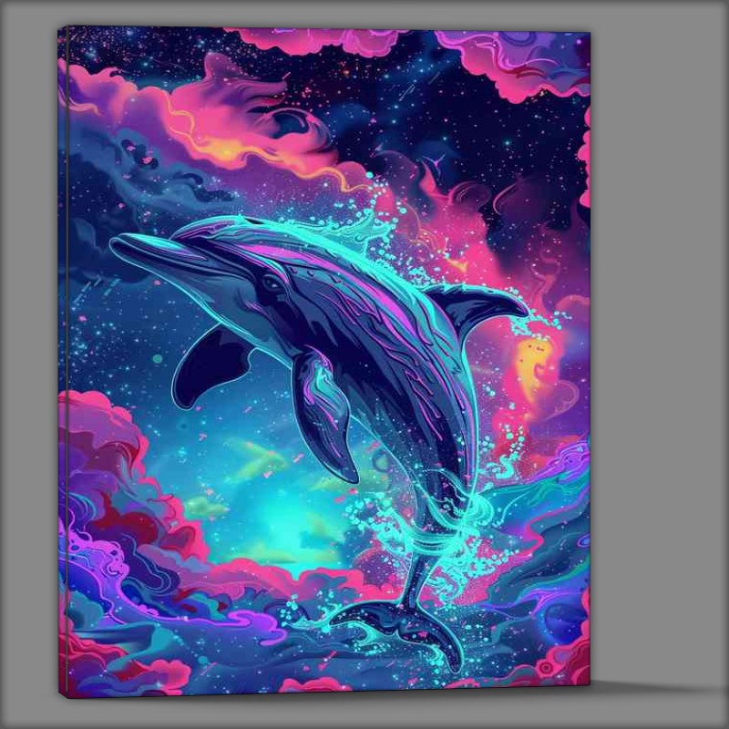 Buy Canvas : (Dolphin jumping into the purple haze)
