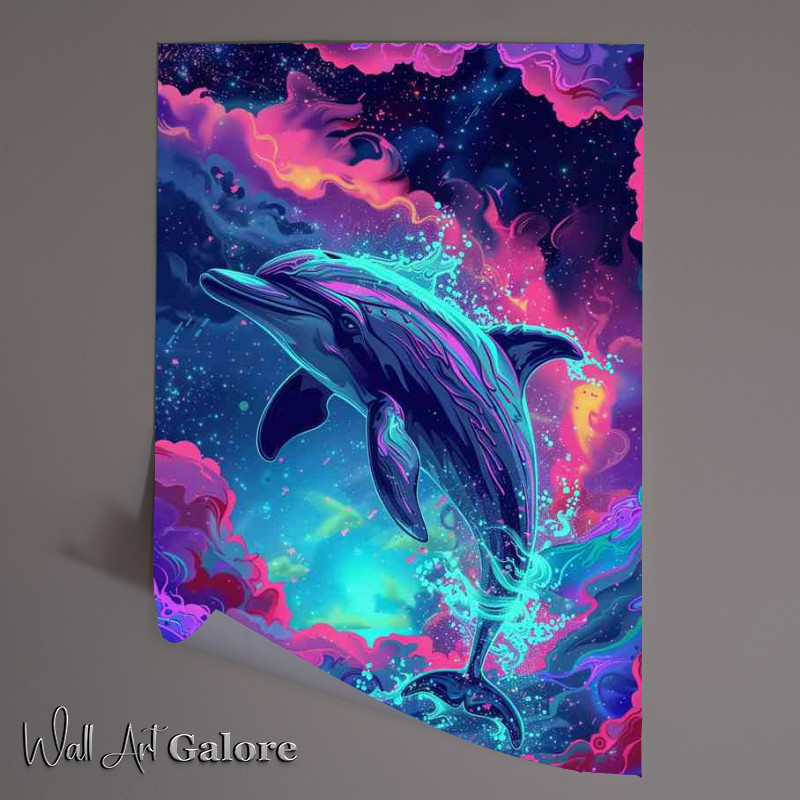 Buy Unframed Poster : (Dolphin jumping into the purple haze)