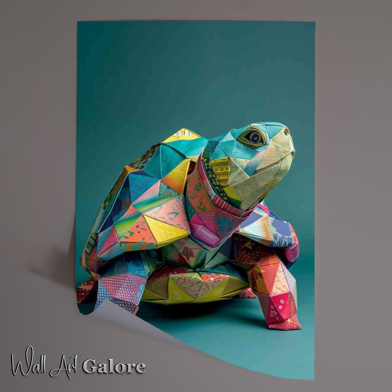 Buy Unframed Poster : (Geometric patterns of various colors covering the Turtles shell)
