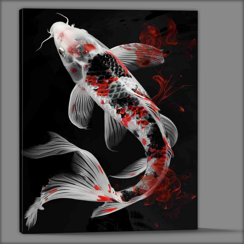 Buy Canvas : (Koi japanese in stunning white red and black)