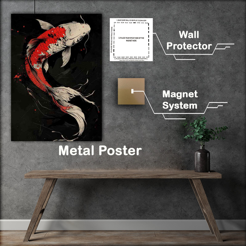 Buy Metal Poster : (japanese Koi carp orange)